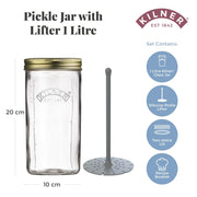 Kilner - Pickle Jar with Lifter - 1L Home & Kitchen