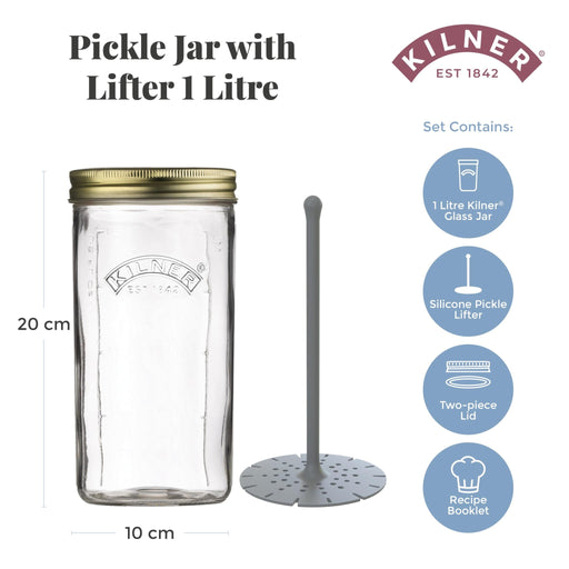 Kilner - Pickle Jar with Lifter - 1L Home & Kitchen