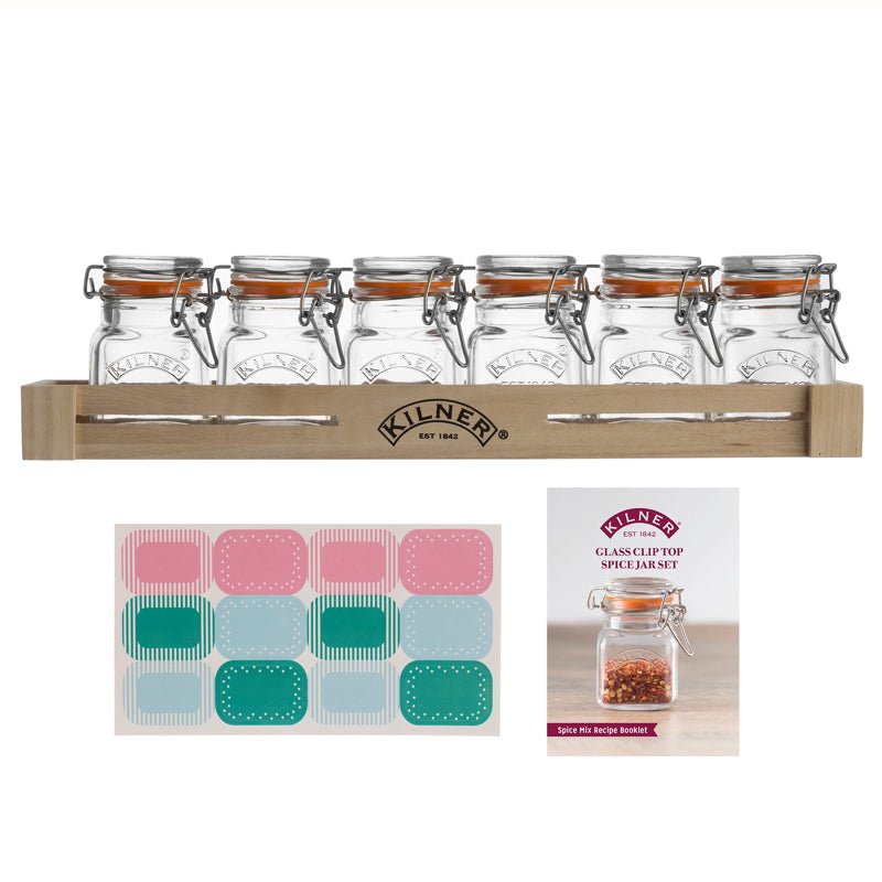 Kilner - Square Clip - Top Spice Jar Set - 70ml Home & Kitchen