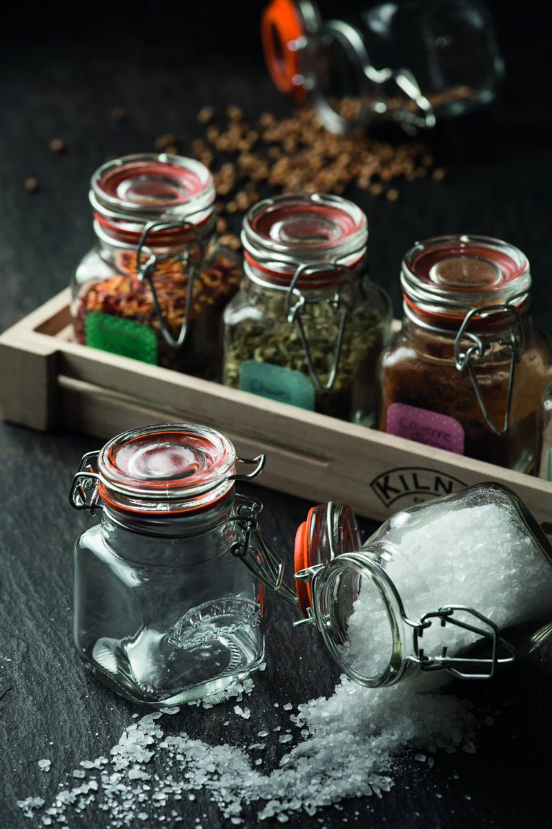 Kilner - Square Clip - Top Spice Jar Set - 70ml Home & Kitchen