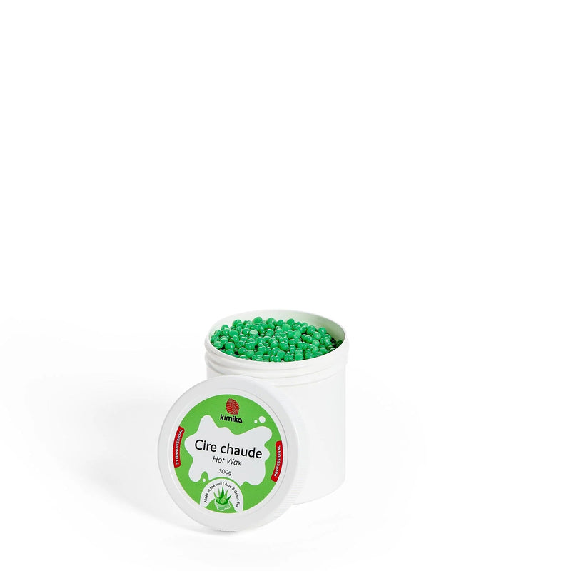 KIMIKA - Depilatory wax Hot wax Beads: Aloe Green Tea 300g plastic jar Health & Beauty