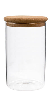 KITCHEN BASICS - Borosilicate Glass Canister with Cork Lid for Kitchen Storage Home & Kitchen 1250ml