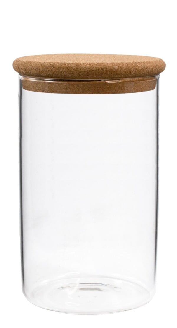 KITCHEN BASICS - Borosilicate Glass Canister with Cork Lid for Kitchen Storage Home & Kitchen 1250ml