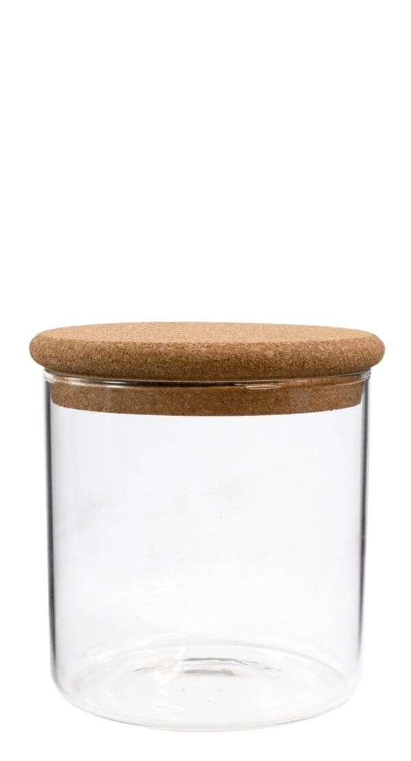 KITCHEN BASICS - Borosilicate Glass Canister with Cork Lid for Kitchen Storage Home & Kitchen 550ml