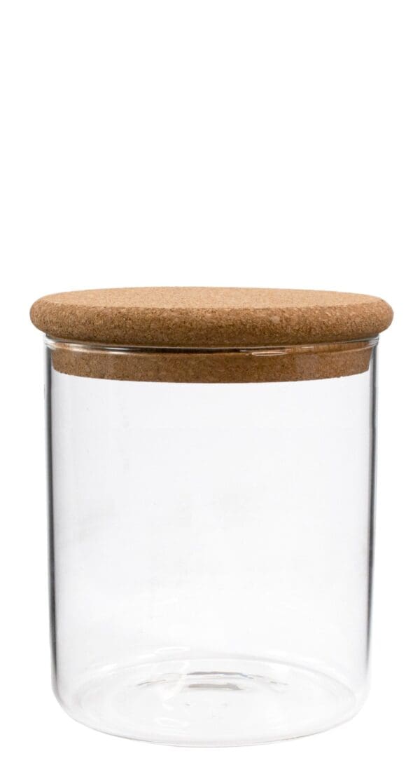 KITCHEN BASICS - Borosilicate Glass Canister with Cork Lid for Kitchen Storage Home & Kitchen 700ml