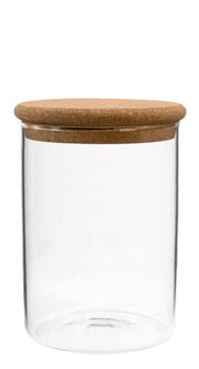 KITCHEN BASICS - Borosilicate Glass Canister with Cork Lid for Kitchen Storage Home & Kitchen 900ml