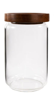 KITCHEN BASICS - Canister Borosilicate Glass with Acacia Lid Collection Home & Kitchen 1000ml