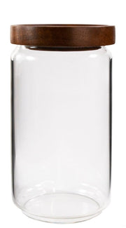 KITCHEN BASICS - Canister Borosilicate Glass with Acacia Lid Collection Home & Kitchen 1350ml