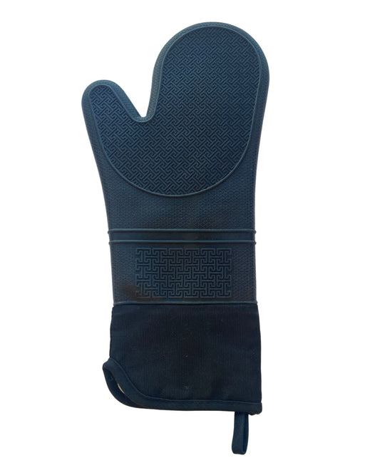 KITCHEN BASICS - Silicone Oven Mitt Long With Cuff Black Home & Kitchen