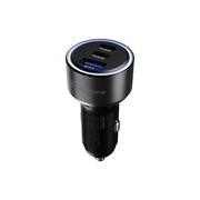 Klipxtreme - Car Charger 3 - Port 140W (2x USB - C, 1x USB - A) with LED - Black Electronics