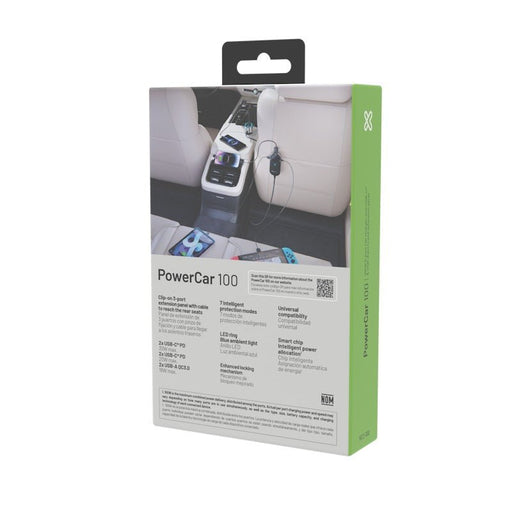 Klipxtreme - Car Charger 6 - Port 100W with USB - C/USB - A & Back Seat Extension - Black Electronics