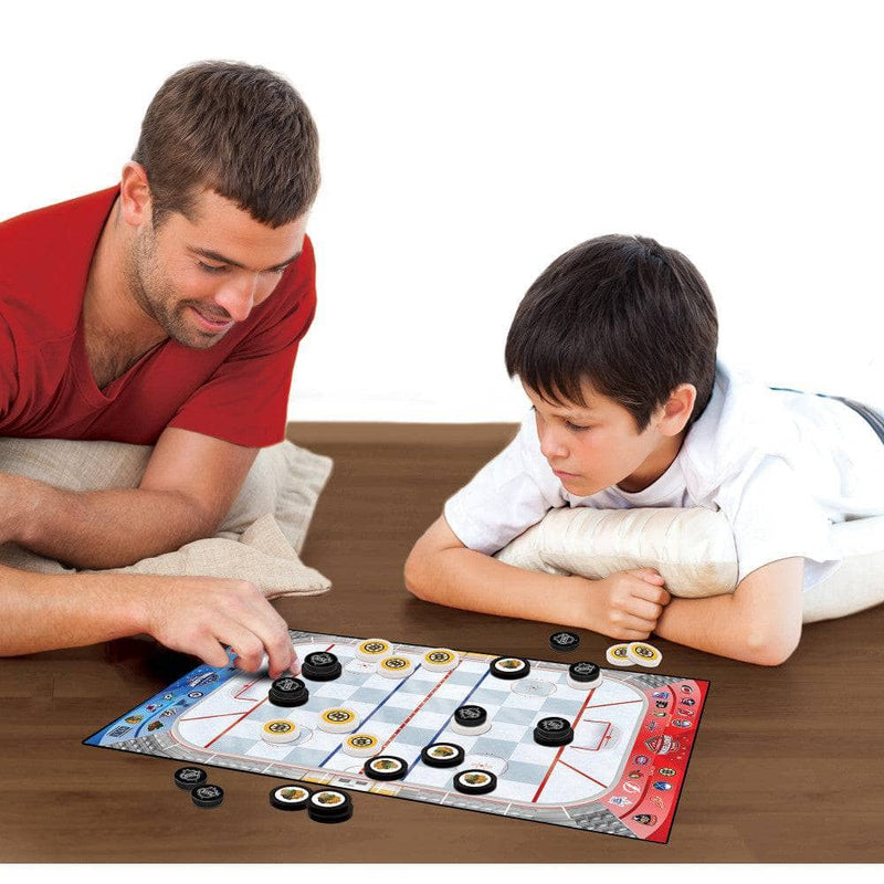 MasterPieces - NHL - League Checkers Board Game — Family playing the game