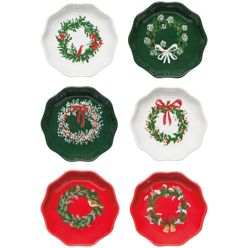 Now Designs - Wreaths Christmas Pinch Bowls Set of 6