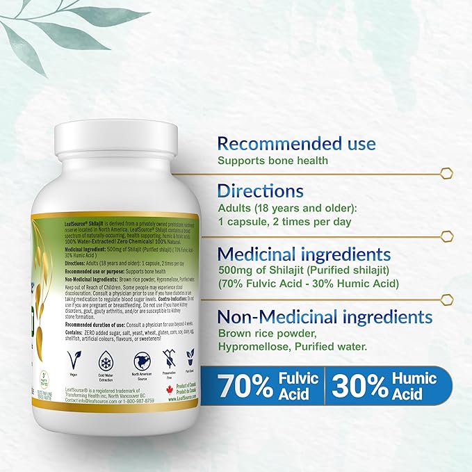 LeafSource - Shilajit 60Vcaps. Health & Wellness