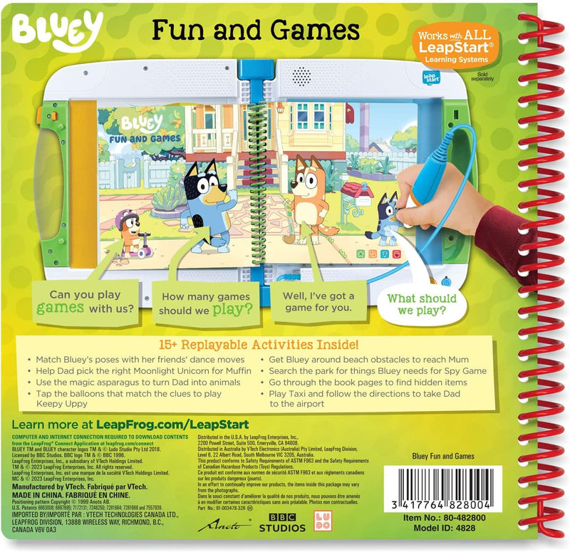 LeapFrog - LeapStart Preschool (Level 1) - Bluey Fun and Games Activity Book (English Version) Toys & Games