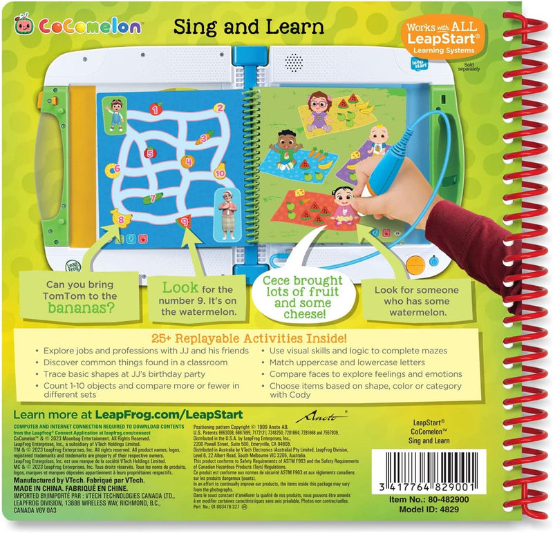 LeapFrog - LeapStart Preschool (Level 1) - CoComelon Sing and Learn Activity Book (English Version) Toys & Games