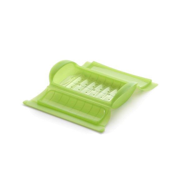 Lékué - Steam Case With Draining Tray Green Serves 1-2