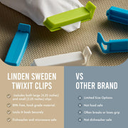 Linden Sweden - twixit - 6 Large and 7 Small Clips Home & Kitchen