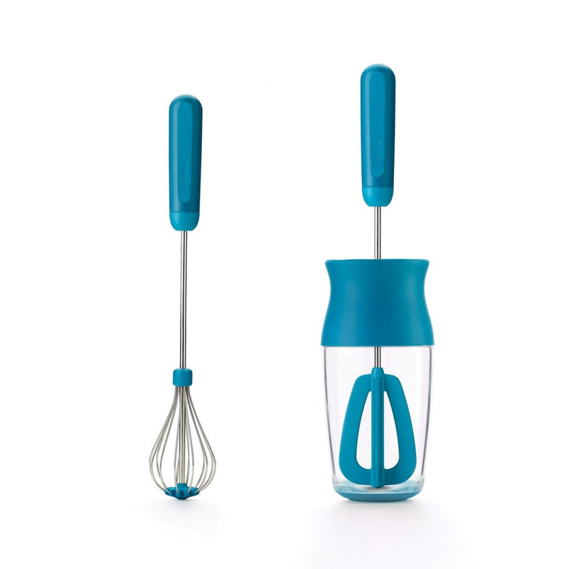 Lékué - Multi Blender Kit Set Includes Batter Shaker & 2 Interchangable Whisks, Blue