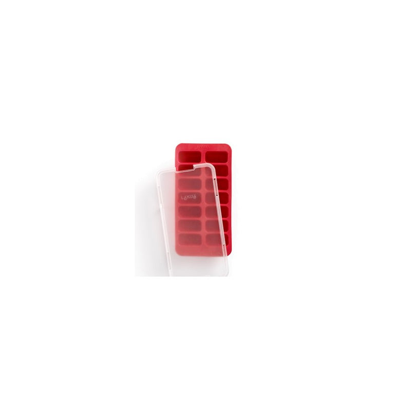 Lékué - Red Rectangular Ice Cube Tray With Cover