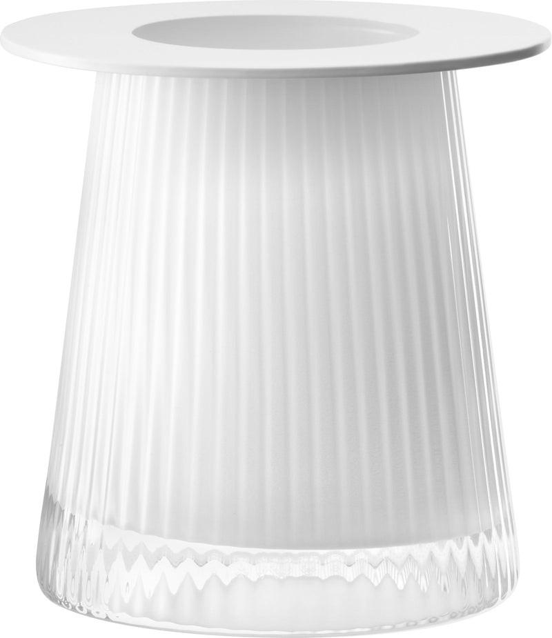 LSA - Beacon Lantern/Vase Decorative Glass Lantern and Vase Collection for Home Home & Kitchen 14cm Chalk White