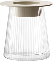 LSA - Beacon Lantern/Vase Decorative Glass Lantern and Vase Collection for Home Home & Kitchen 14cm Concrete Grey