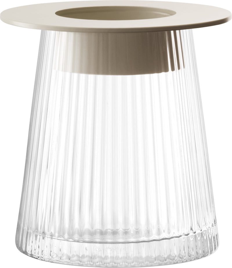 LSA - Beacon Lantern/Vase Decorative Glass Lantern and Vase Collection for Home Home & Kitchen 14cm Concrete Grey