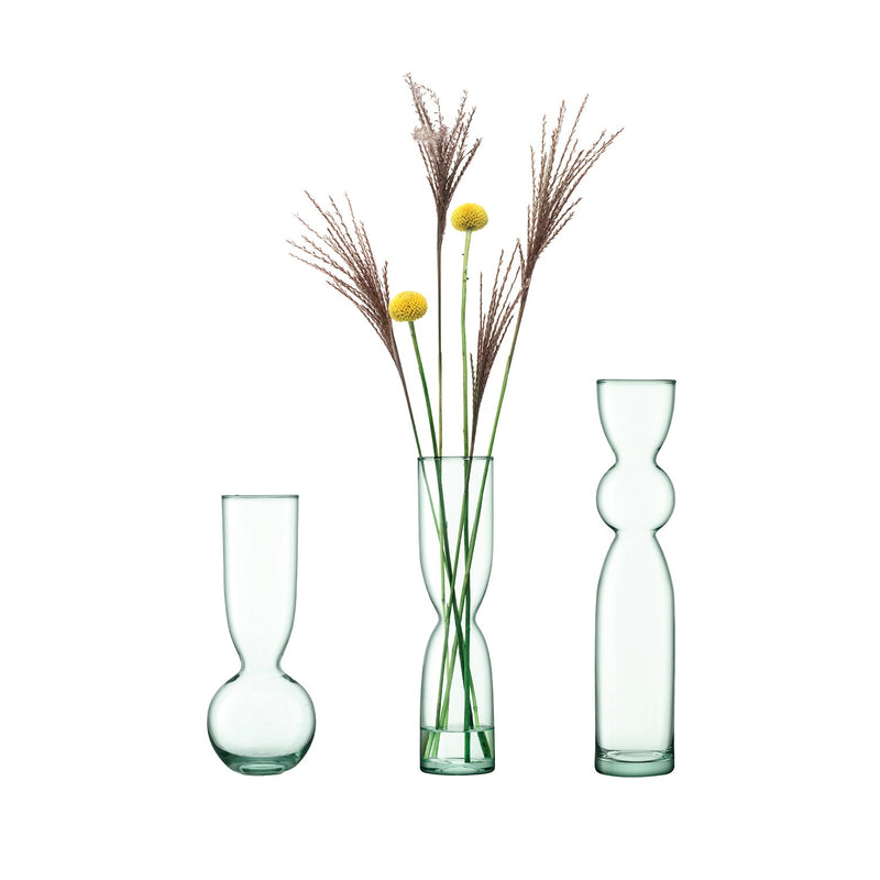 LSA - Canopy Trio Vase Set H25cm/H30cm/H35cm Recycled Home & Kitchen
