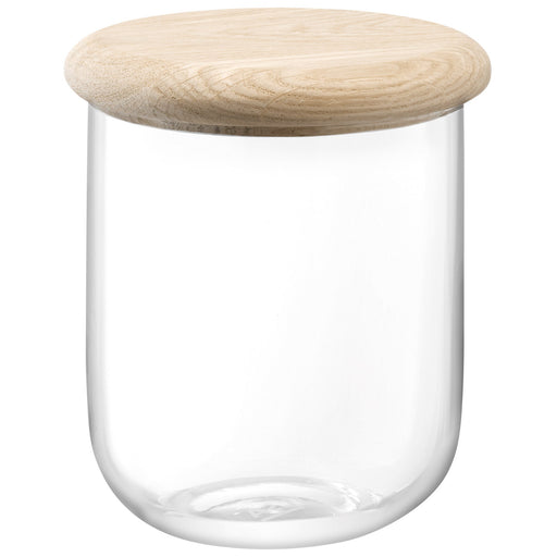 LSA - Dine Container & Oak Lid Ø12.5cm H14cm Clear * Home & Kitchen