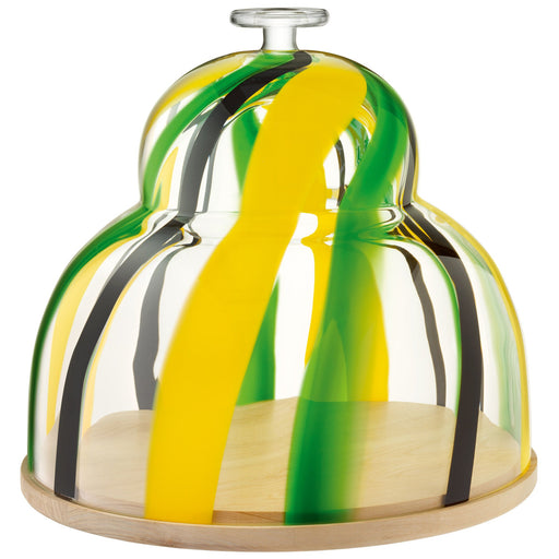LSA - Folk Dome & Ash* Base Ø30cm/H27.5cm Black/Green/Yellow Home & Kitchen