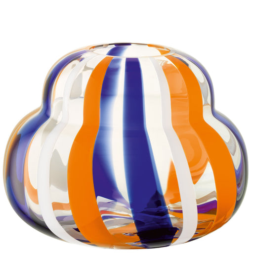 LSA - Folk Vase H19cm Blue/Orange/White Home & Kitchen