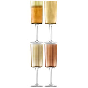 LSA - Gems Champagne Flute 210ml Assorted Amber x 4 Home & Kitchen