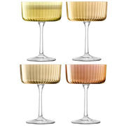 LSA - Gems Champagne/Cocktail Glass 230ml Assorted Amber x 4 Home & Kitchen