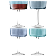 LSA - Gems Champagne/Cocktail Glass 230ml Assorted Sapphire x 4 Home & Kitchen