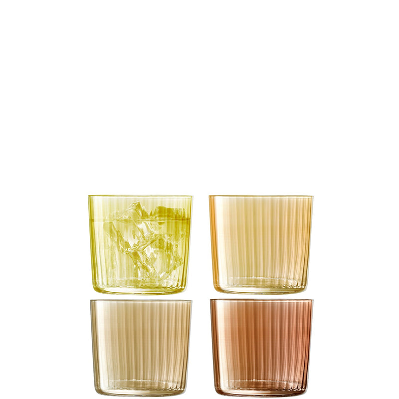 LSA - Gems Tumbler 310ml Assorted Amber x 4 Home & Kitchen