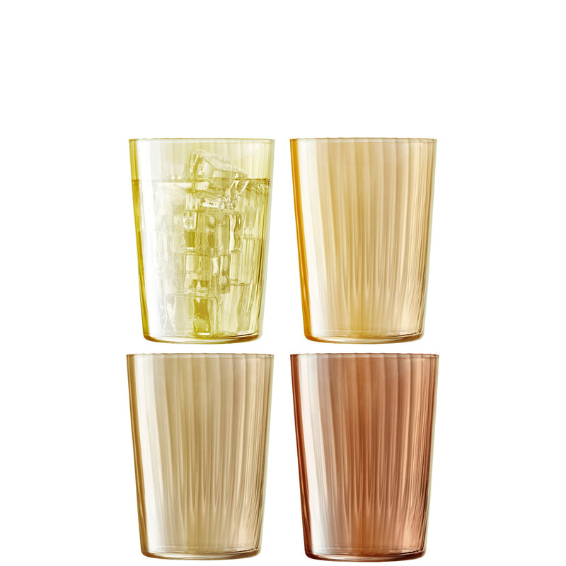 LSA - Gems Tumbler 560ml Assorted Amber x 4 Home & Kitchen