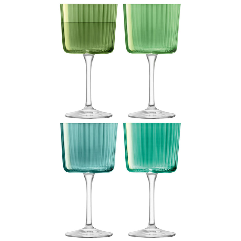 LSA - Gems Wine Glass 250ml Assorted Jade x 4 Home & Kitchen
