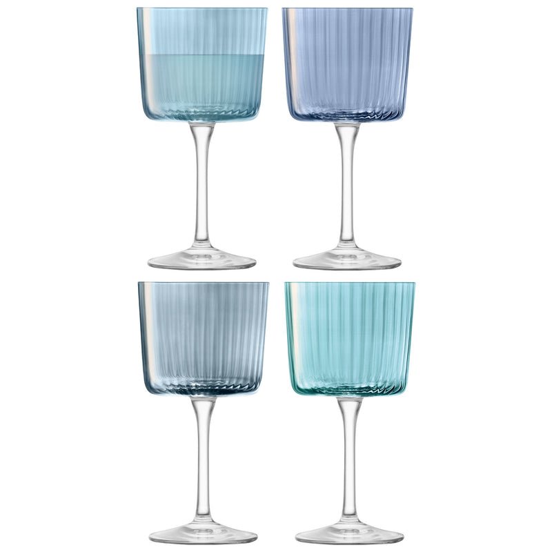 LSA - Gems Wine Glass 250ml Assorted Sapphire x 4 Home & Kitchen