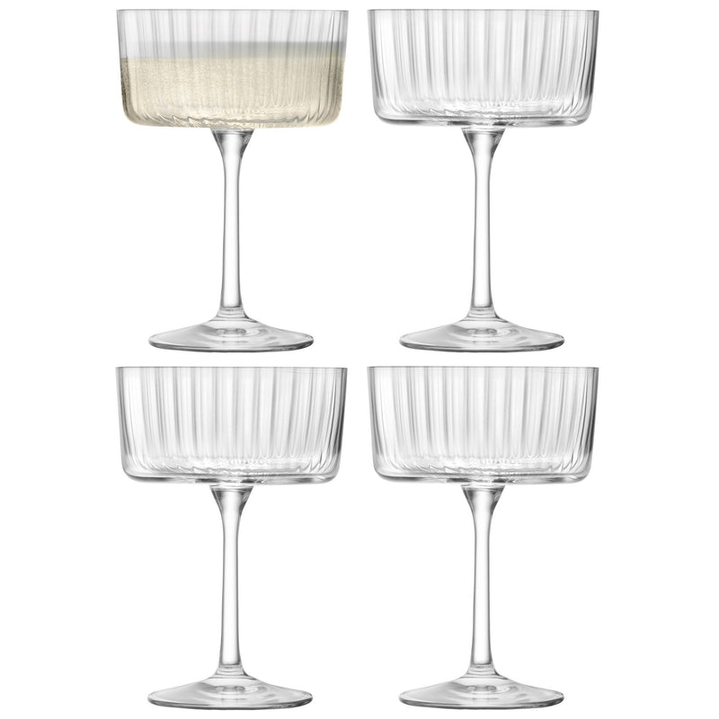 LSA - Gio Line Champagne/Cocktail Glass 230ml Clear x 4 Home & Kitchen