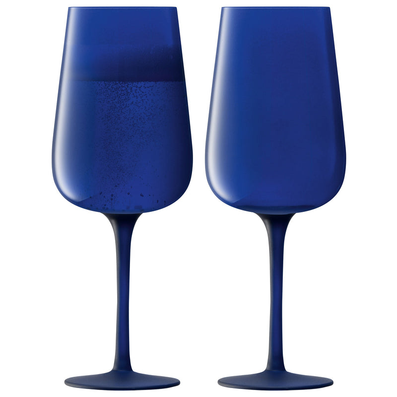 LSA International - Arc Contrast Champagne Flute Cobalt x 2 Home & Kitchen