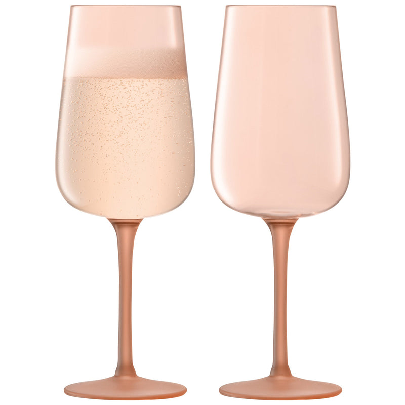 LSA International - Arc Contrast Champagne Flute Coral x 2 Home & Kitchen