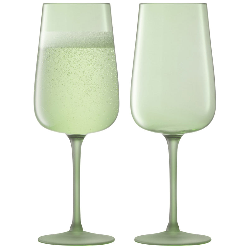 LSA International - Arc Contrast Champagne Flute Moss x 2 Home & Kitchen
