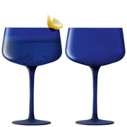 LSA International - Arc Contrast Cocktail Saucer Cobalt x 2 Home & Kitchen