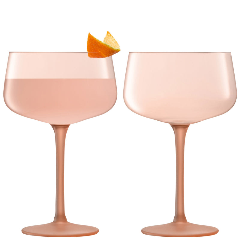 LSA International - Arc Contrast Cocktail Saucer Coral x 2 Home & Kitchen