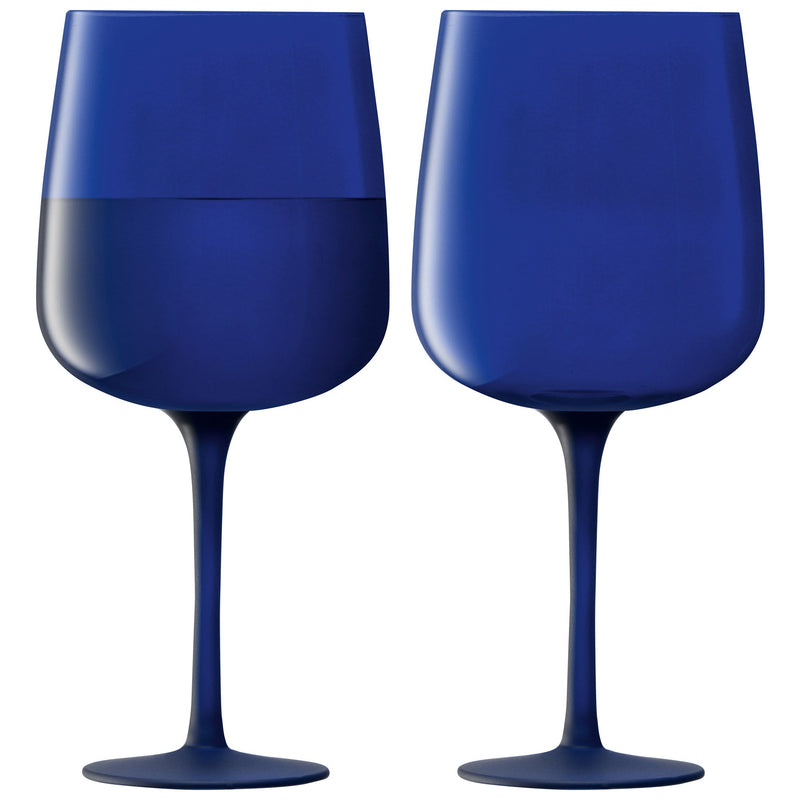 LSA International - Arc Contrast Wine Glass Cobalt x 2 Home & Kitchen