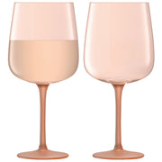 LSA International - Arc Contrast Wine Glass Coral x 2 Home & Kitchen