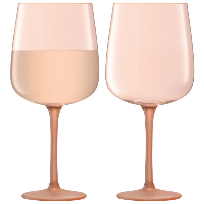 LSA International - Arc Contrast Wine Glass Coral x 2 Home & Kitchen