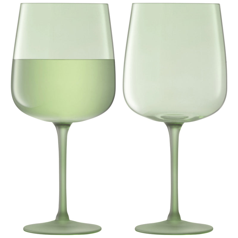 LSA International - Arc Contrast Wine Glass Moss x 2 Home & Kitchen
