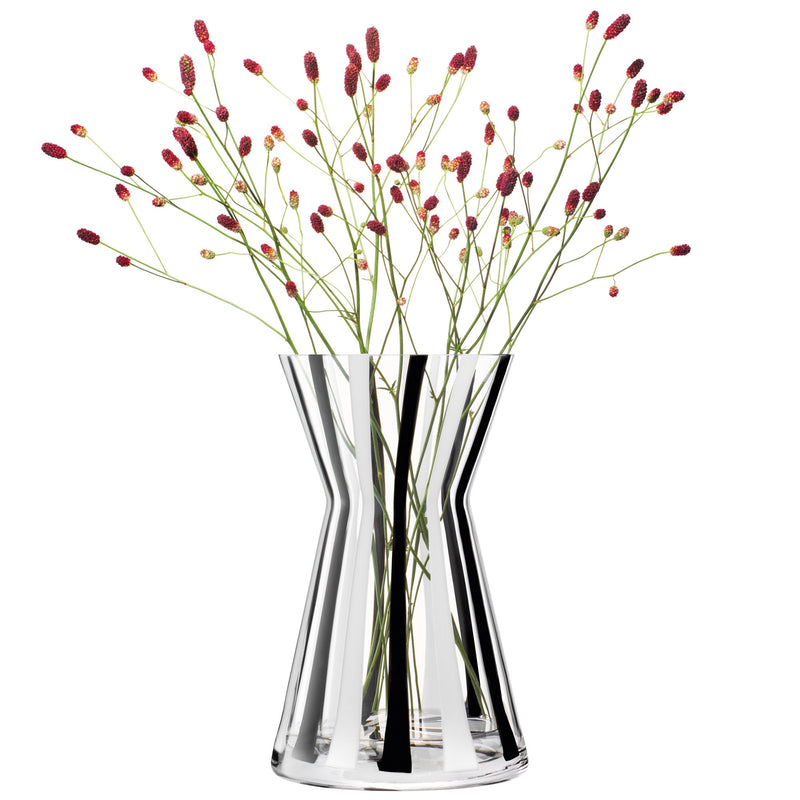 LSA International - Stripe Vase H32cm Black/White Home & Kitchen