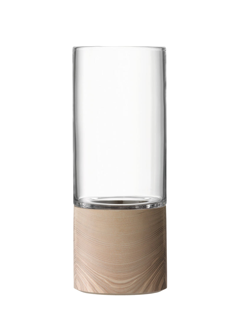 LSA - Lotta - Lantern with with Ash Wood Base | H22.5 cm